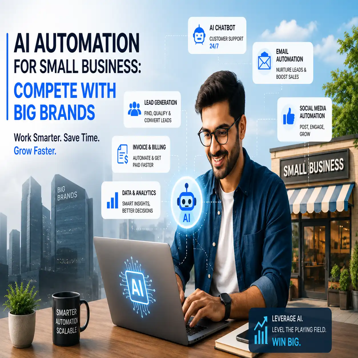 Small business using AI automation to compete with big brands